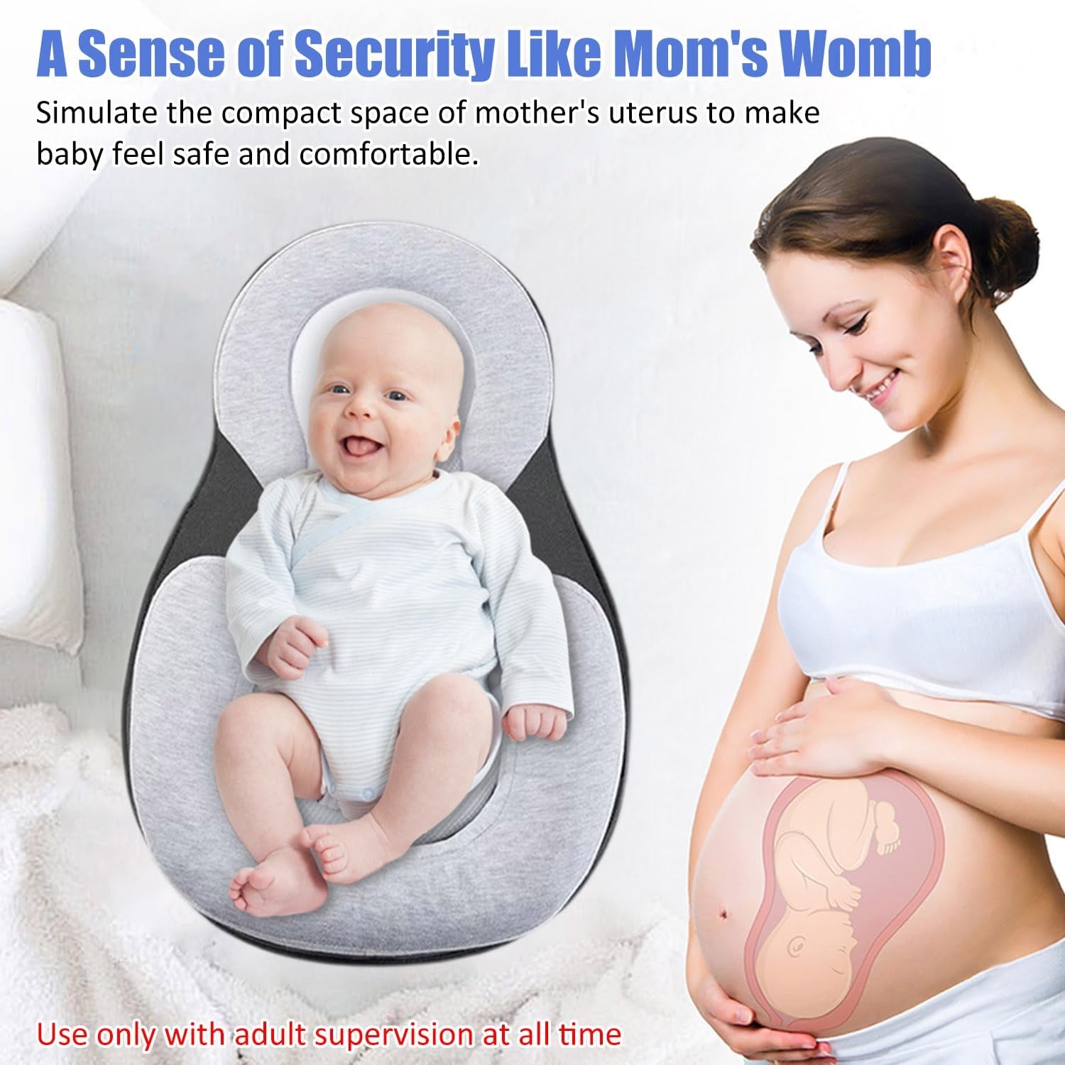 Baby Wedge Pillow for Newborn, Adjustable Wedge Baby Breastfeeding Lounger Perfect for Reducing Spit-Up
