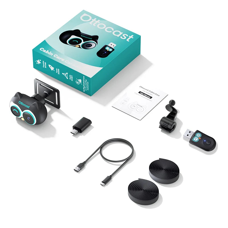 Cabin Care Wireless Carplay Adapter Baby Car Camera for Backseat 1080P 150° Wide Angle Night Vision Back‑Seat Monitor