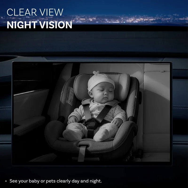 Cabin Care Wireless Carplay Adapter Baby Car Camera for Backseat 1080P 150° Wide Angle Night Vision Back‑Seat Monitor