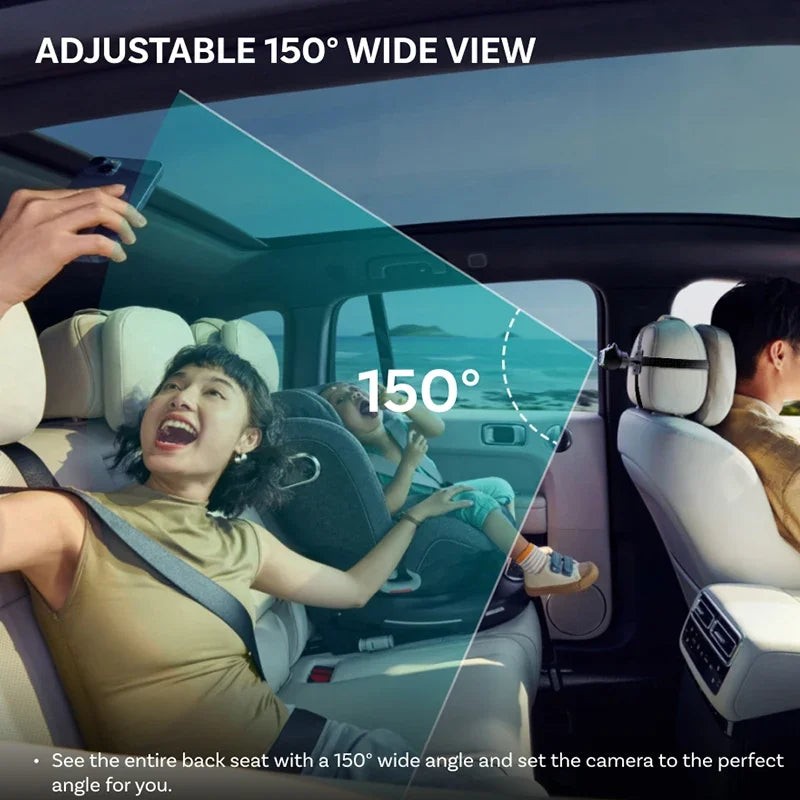 Cabin Care Wireless Carplay Adapter Baby Car Camera for Backseat 1080P 150° Wide Angle Night Vision Back‑Seat Monitor