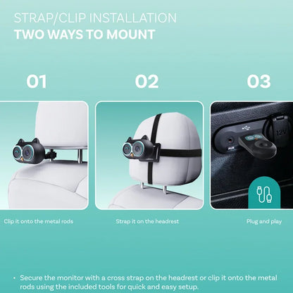 Cabin Care Wireless Carplay Adapter Baby Car Camera for Backseat 1080P 150° Wide Angle Night Vision Back‑Seat Monitor